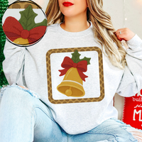 Christmas Bell 3D Leopard Square Chenille Patch Style Digital Download, PNG