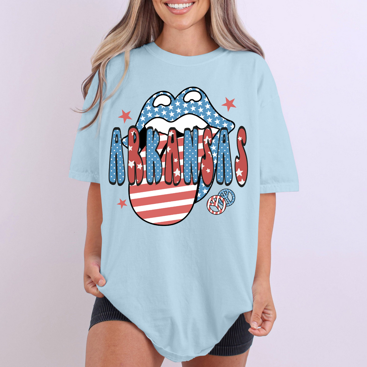 Arkansas Patriotic Lips & Tongue Digital Design, PNG