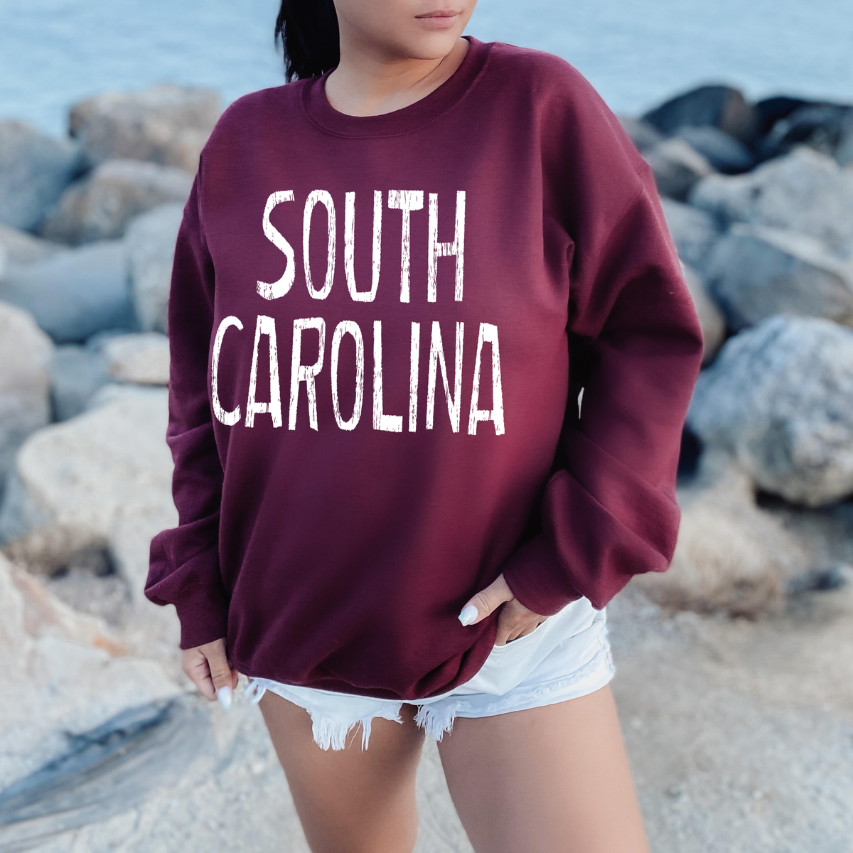 South Carolina Rough in White Digital Design, PNG