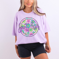 Sports Mom Groovy Leopard Translucent Cutout in Bright Cotton Candy Tones Digital Design, PNG