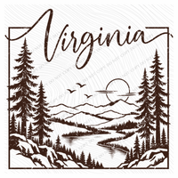States Nature Scenery Silhouette (includes both brown & cream with purchase) Digital Design, PNG