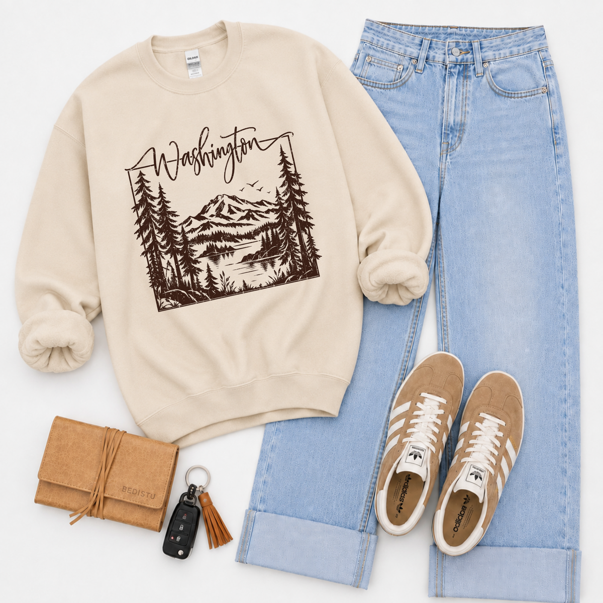 States Nature Scenery Silhouette (includes both brown & cream with purchase) Digital Design, PNG