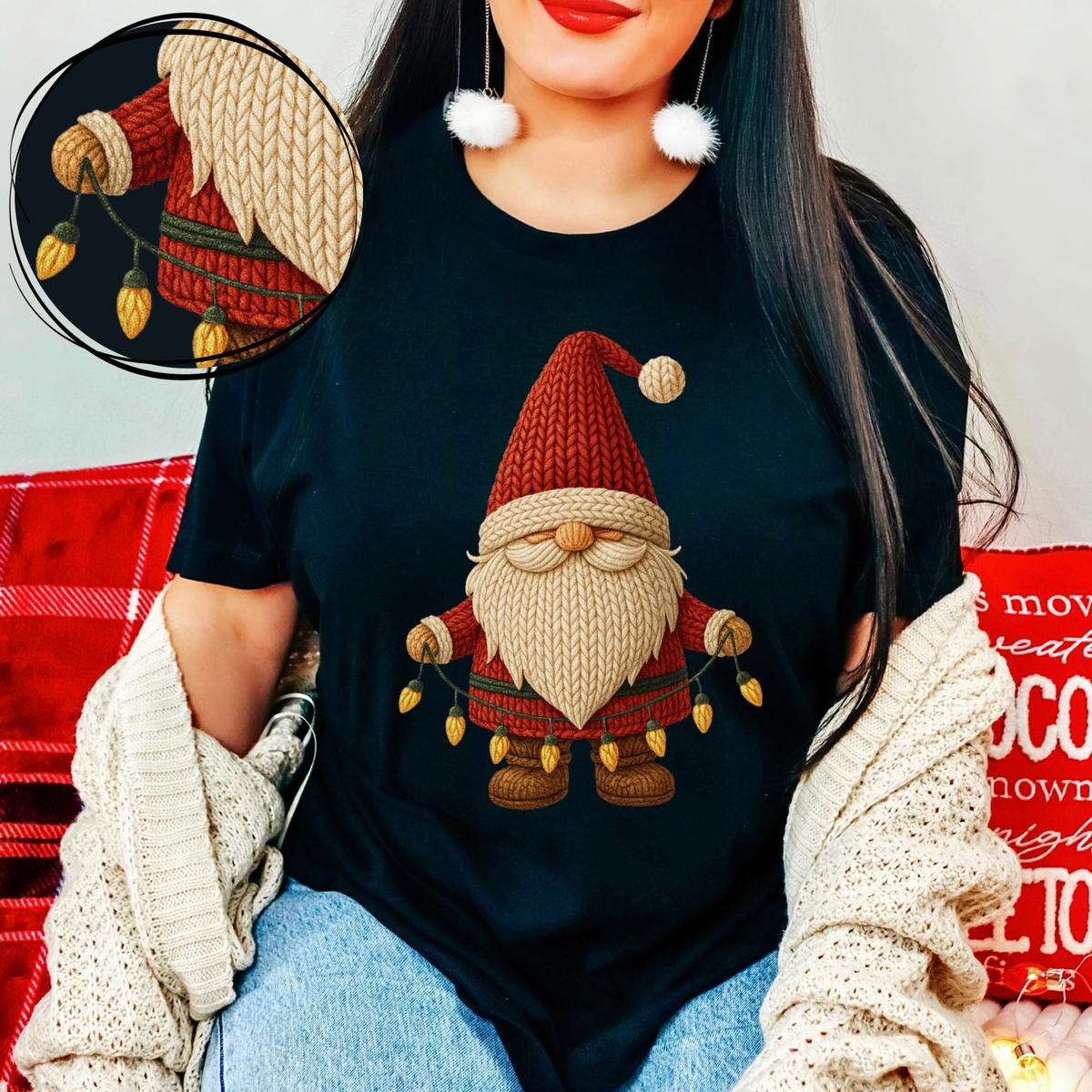 Santa Gnome Knitted Digital Download, PNG