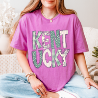 Kentucky Floral & Glitter Doodle Digital Design, PNG