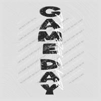 Game Day Baseball Vertical Distressed in Black & White Digital Design, PNG