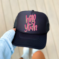 Hell Yeah 3D Sassy Script Bright Pink & Green Digital Design, PNG