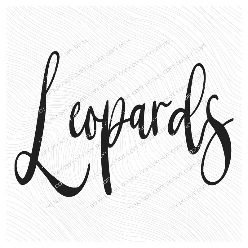 Leopard In Cursive Leopards Script in Black Digital Download, PNG – Grove 123 Designs