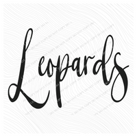 Leopards Script in Black Digital Download, PNG