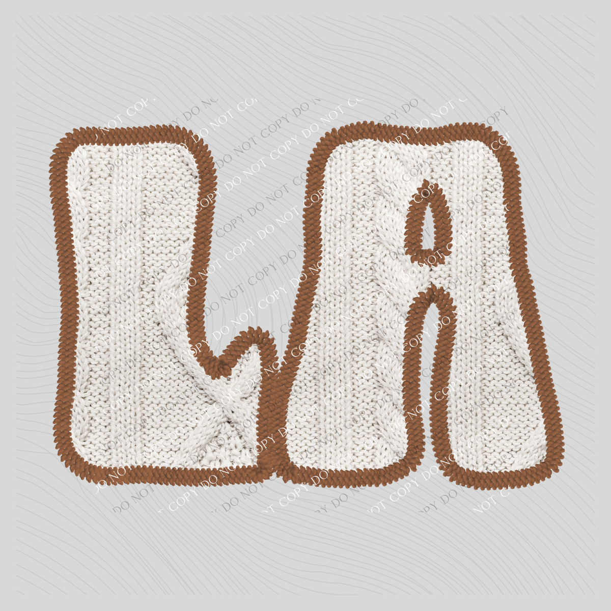 Louisiana LA Sweater Patch in Cream & Brown Digital Design, PNG