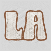 Louisiana LA Sweater Patch in Cream & Brown Digital Design, PNG