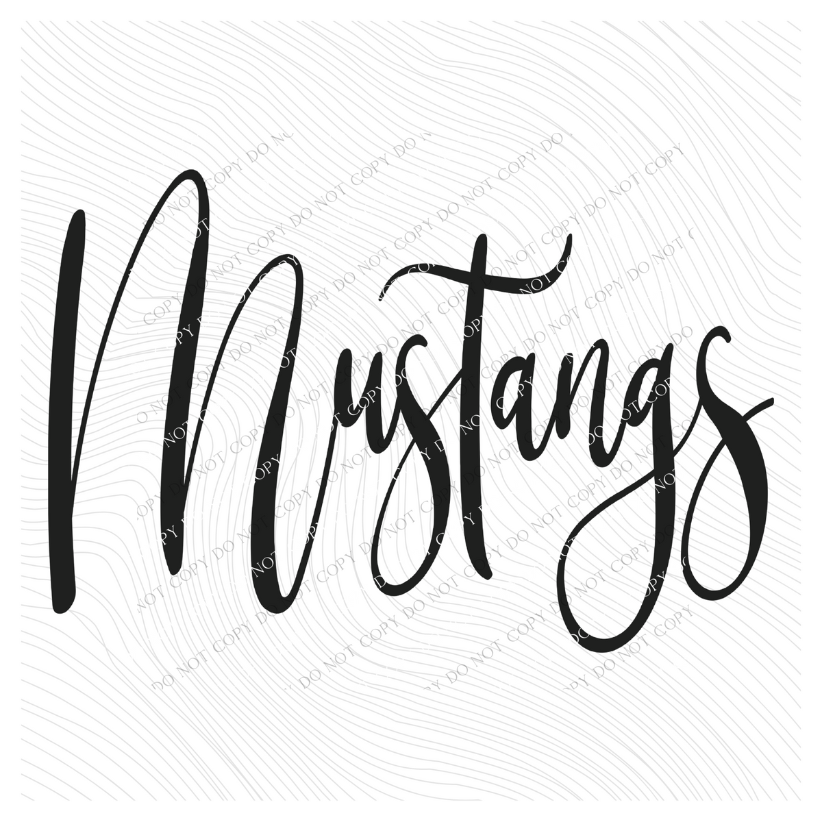 Mustangs Script in Black Digital Download, PNG