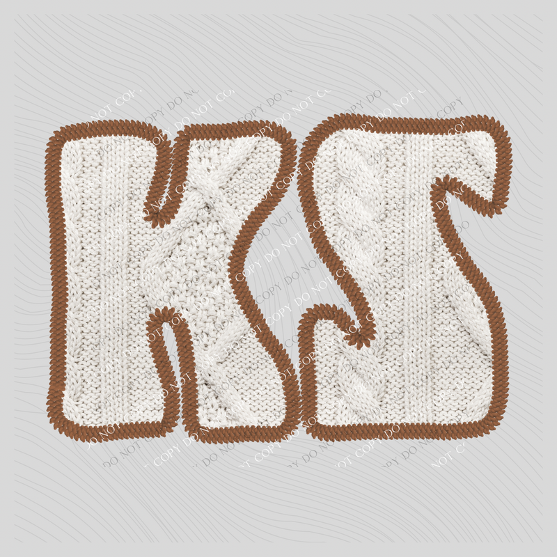 Kansas KS Sweater Patch in Cream & Brown Digital Design, PNG