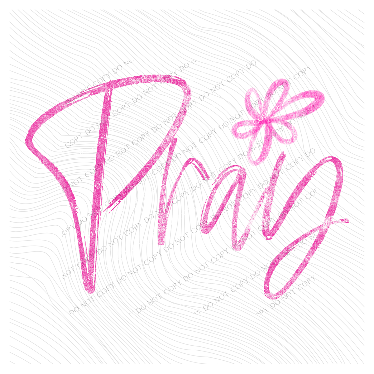 Pray Flower Chalk Script Digital Design, PNG