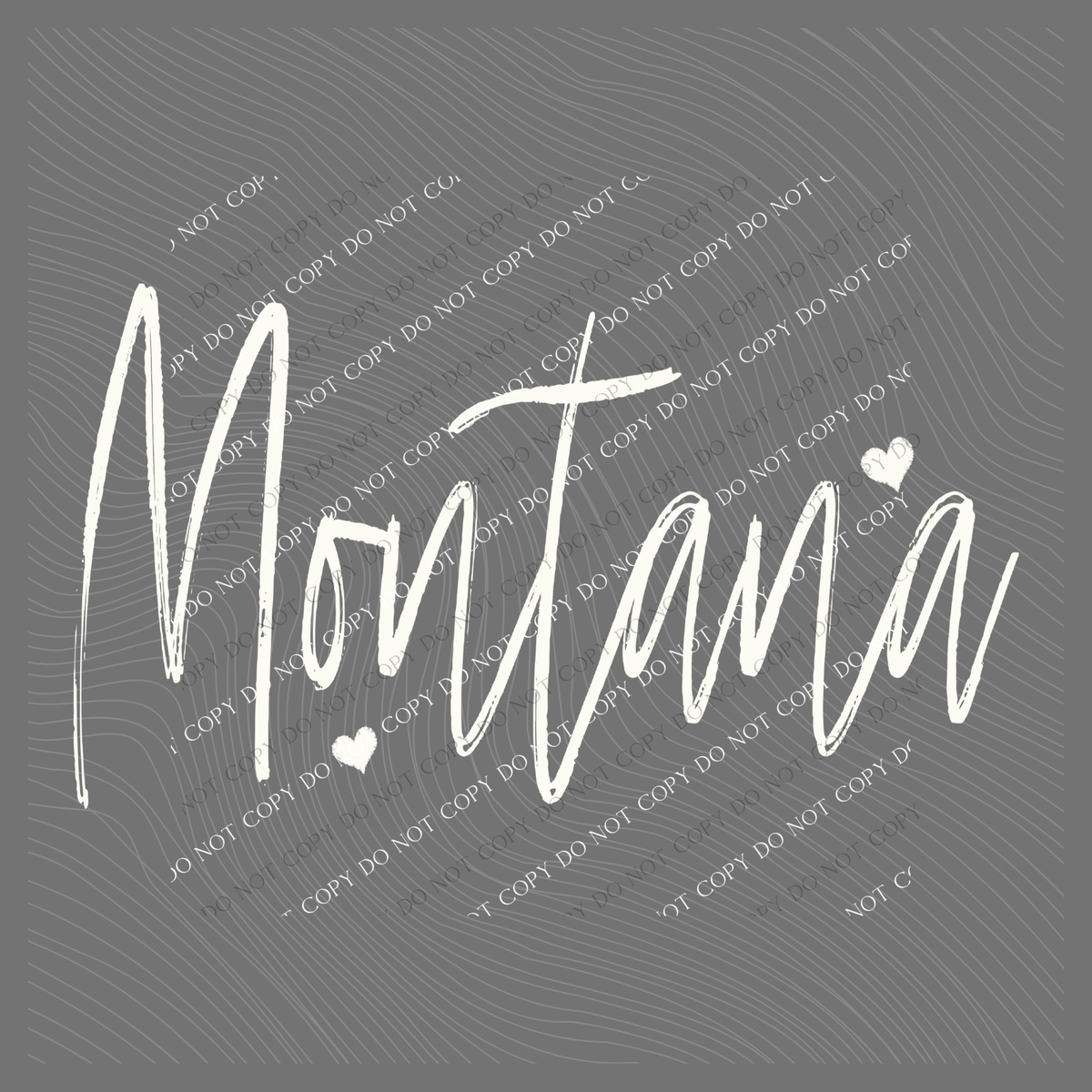 Montana Sketched Script Hearts in Off-white Digital Design, PNG