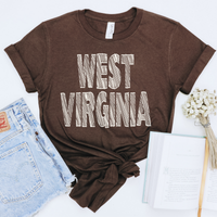 West Virginia Scribble in Cream White Digital Design, PNG