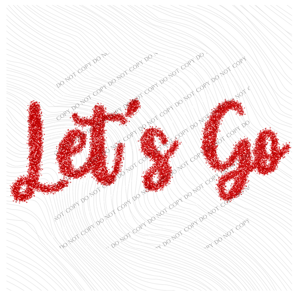 Let’s Go Tinsel Script Red Digital Design, PNG
