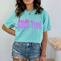 Here for a Good Time in Pink & Purple Digital Design, PNG