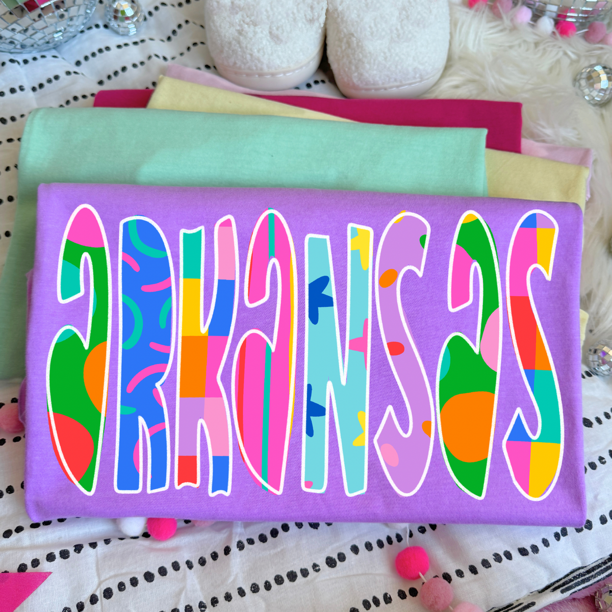 Arkansas Color Pop Doodle Digital Design, PNG