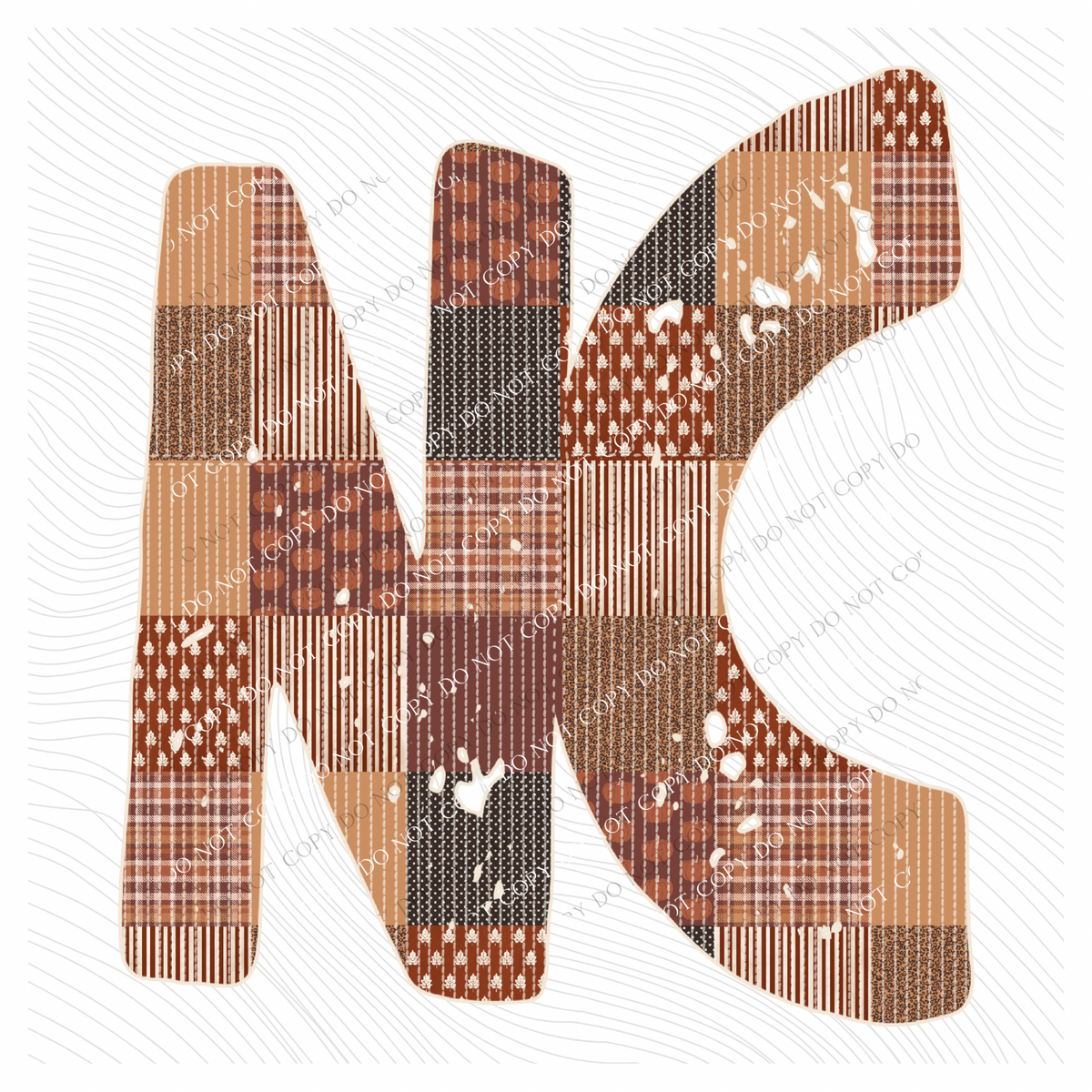 North Carolina NC Autumn Pumpkins Quilted Distressed Digital Design in Browns, PNG