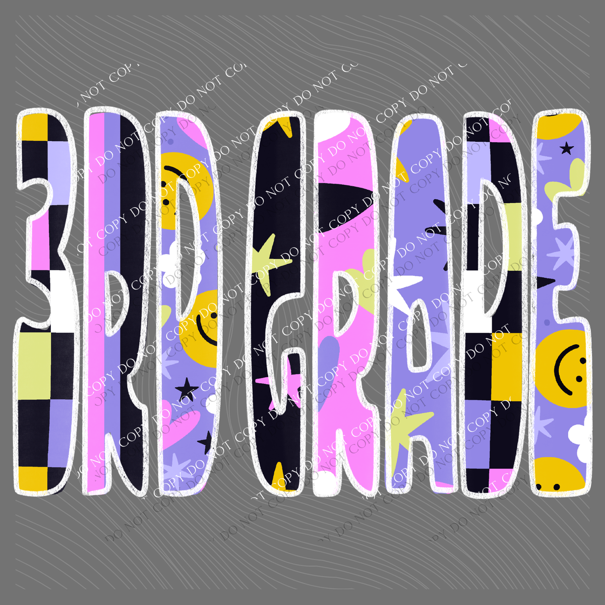 3rd Grade Happy Days Doodle Back to School Digital Design, PNG