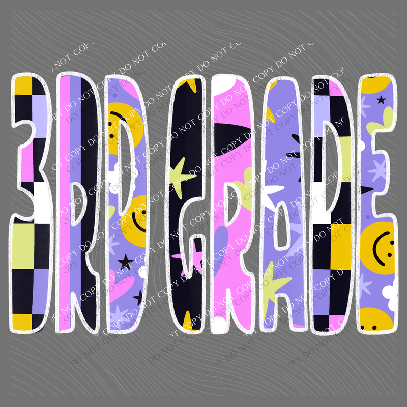 3rd Grade Happy Days Doodle Back to School Digital Design, PNG