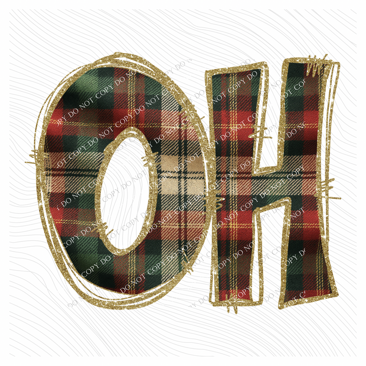Ohio Glitter & Plaid Digital Download, PNG