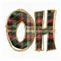 Ohio Glitter & Plaid Digital Download, PNG