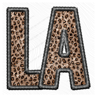 LA Louisiana Faux Embroidery Leopard Sequin with separate Home Sweet Home Script in Black,  Digital Design, PNG