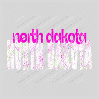 North Dakota Crackle in Neons & White Digital Design, PNG