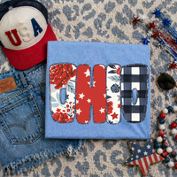 Ohio Glitter, Floral, Gingham & Stars Patriotic Digital Design, PNG
