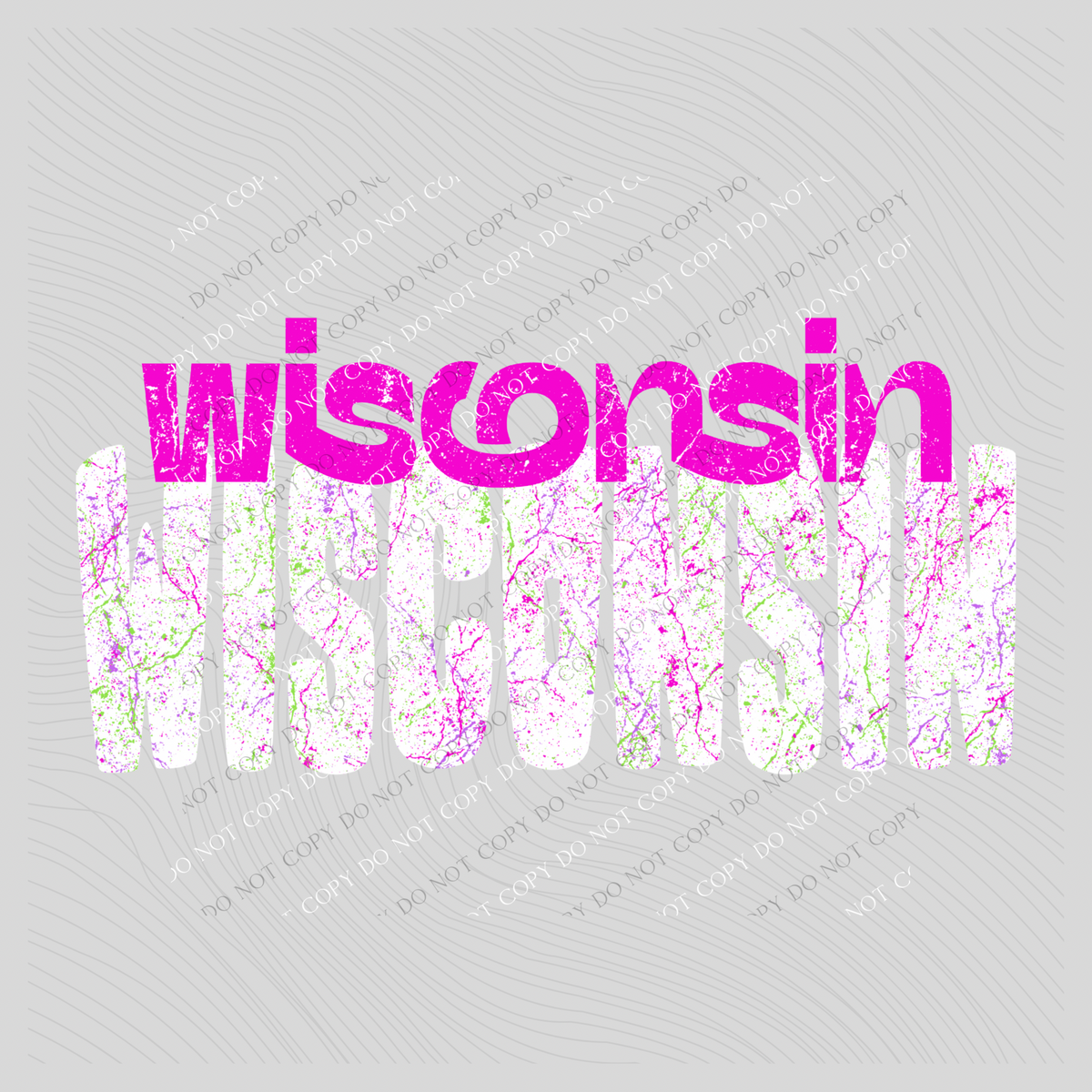 Wisconsin Crackle in Neons & White Digital Design, PNG