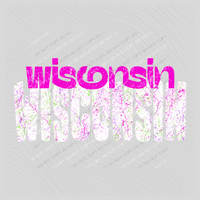 Wisconsin Crackle in Neons & White Digital Design, PNG
