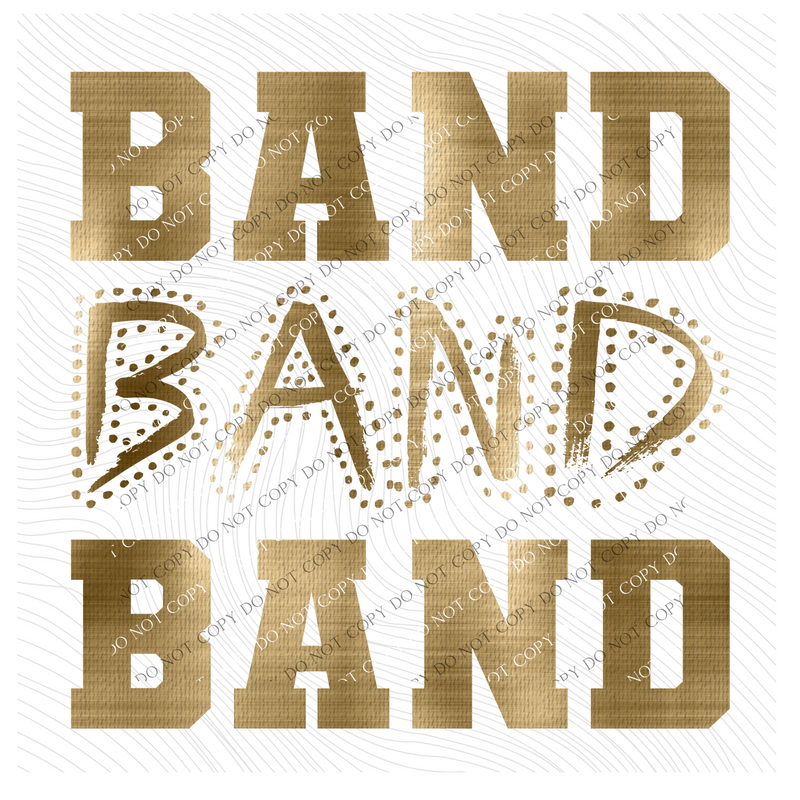 Band Varsity Polka Dot Texture Foil Gold Digital Design, PNG