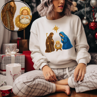 Nativity Scene Faux Tinsel Christmas Digital Download, PNG