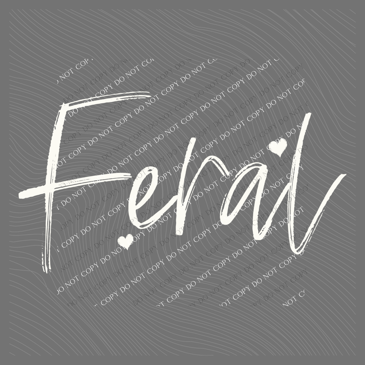 Feral Sketched Script Hearts in Off-white Digital Design, PNG