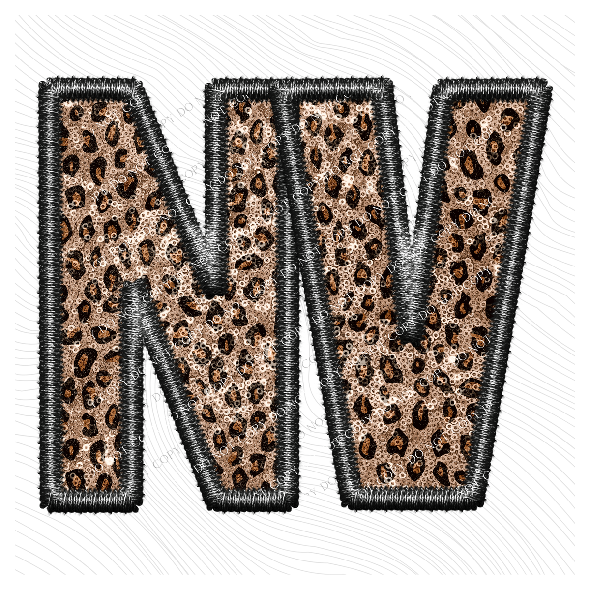 NV Nevada Faux Embroidery Leopard Sequin with separate Home Sweet Home Script in Black,  Digital Design, PNG