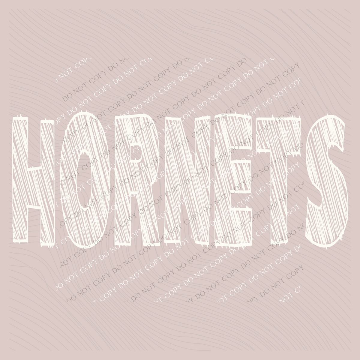 Hornets Scribble in Cream White Digital Design, PNG