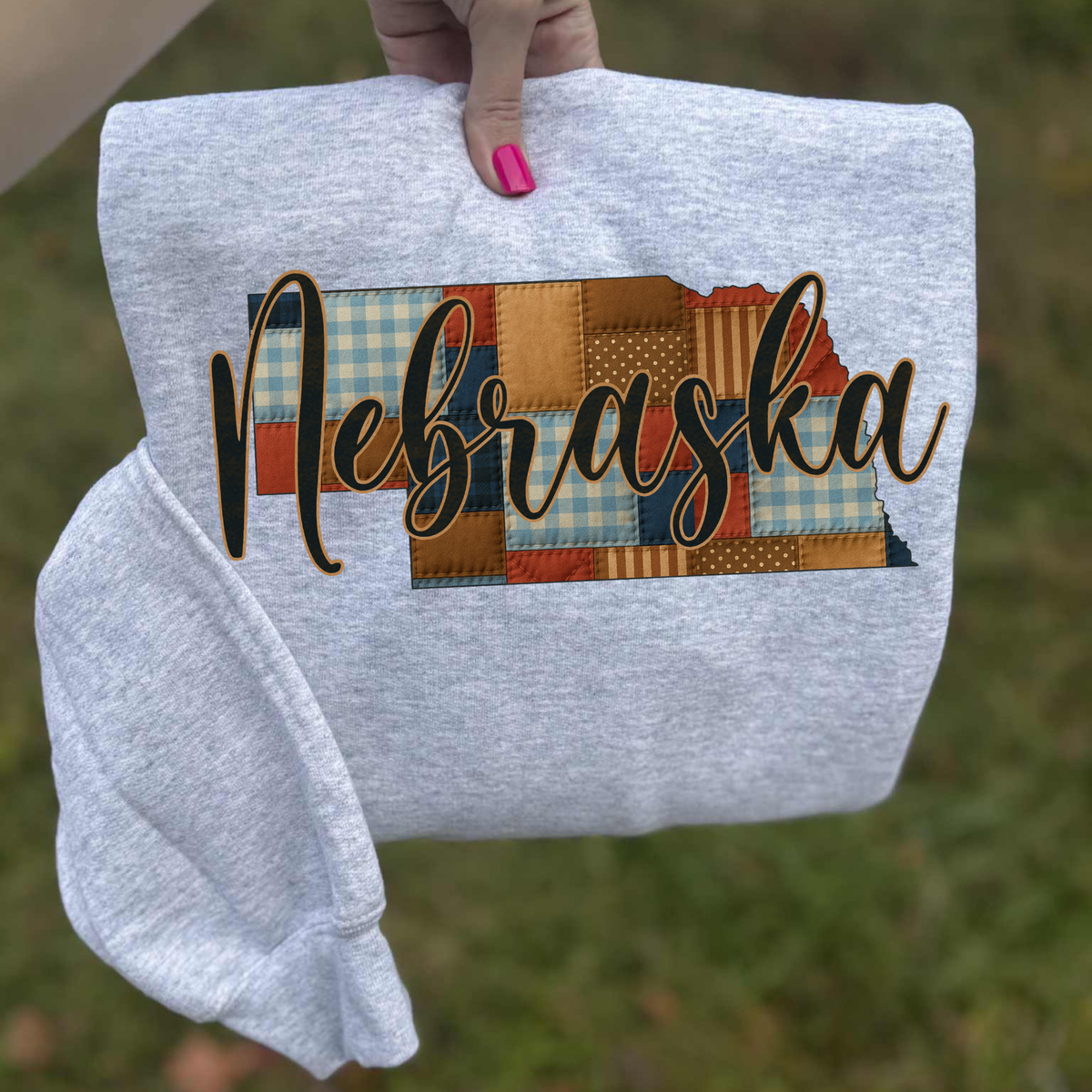 Nebraska Quilted Script State Digital Design, PNG