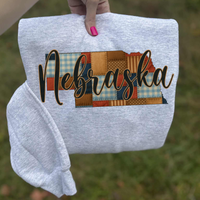 Nebraska Quilted Script State Digital Design, PNG