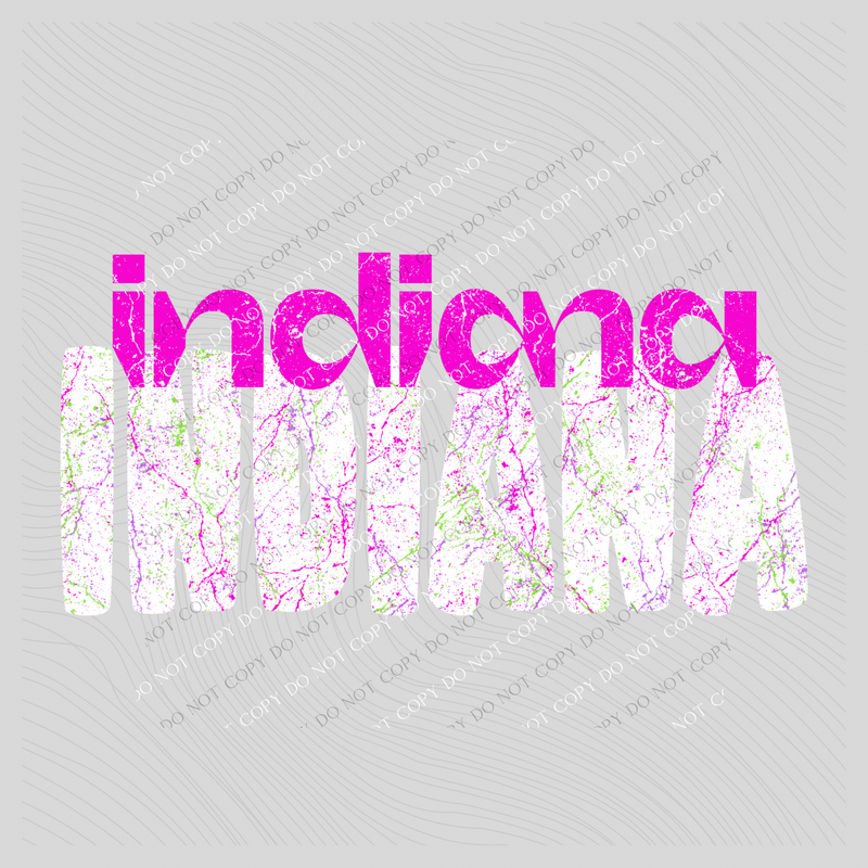 Indiana Crackle in Neons & White Digital Design, PNG
