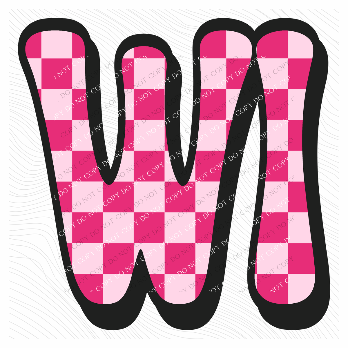 WI Wisconsin Retro Checkers in Pinks Digital Design, PNG