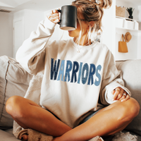 Warriors Denim Patch Stitched Digital Design, PNG