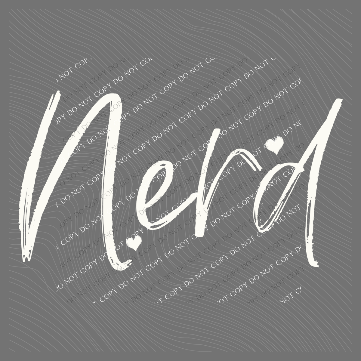 Nerd Sketched Script Hearts in Off-white Digital Design, PNG