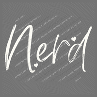 Nerd Sketched Script Hearts in Off-white Digital Design, PNG