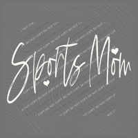 Sports Mom Sketched Script Hearts in Off-white Digital Design, PNG