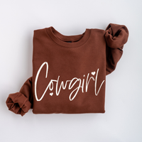 Cowgirl Sketched Script Hearts in Off-white Digital Design, PNG