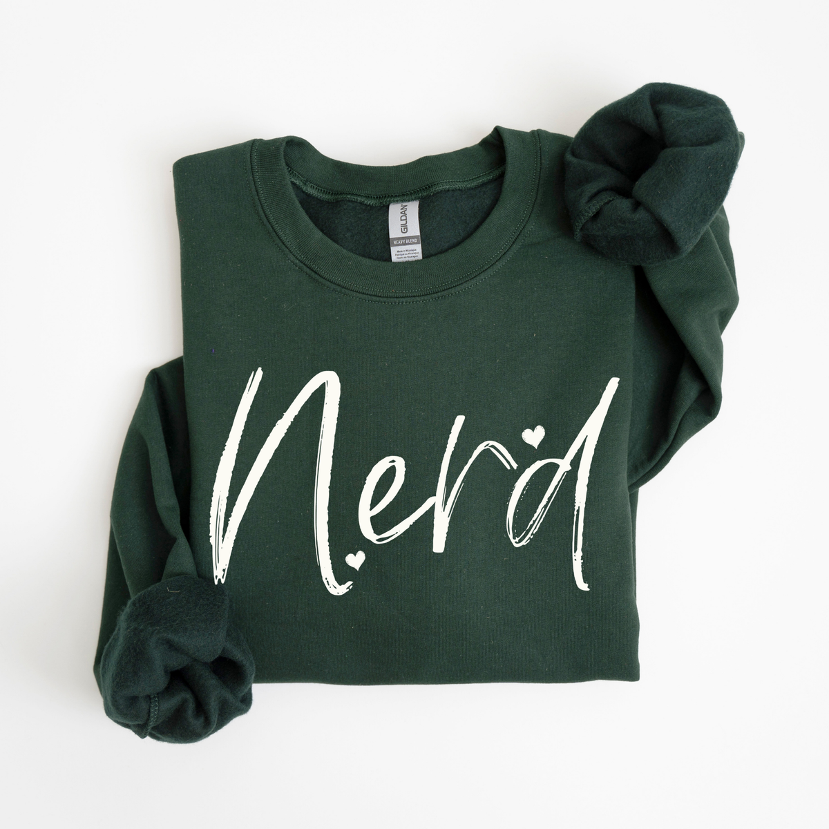Nerd Sketched Script Hearts in Off-white Digital Design, PNG