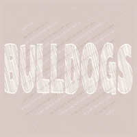 Bulldogs Scribble in Cream White Digital Design, PNG