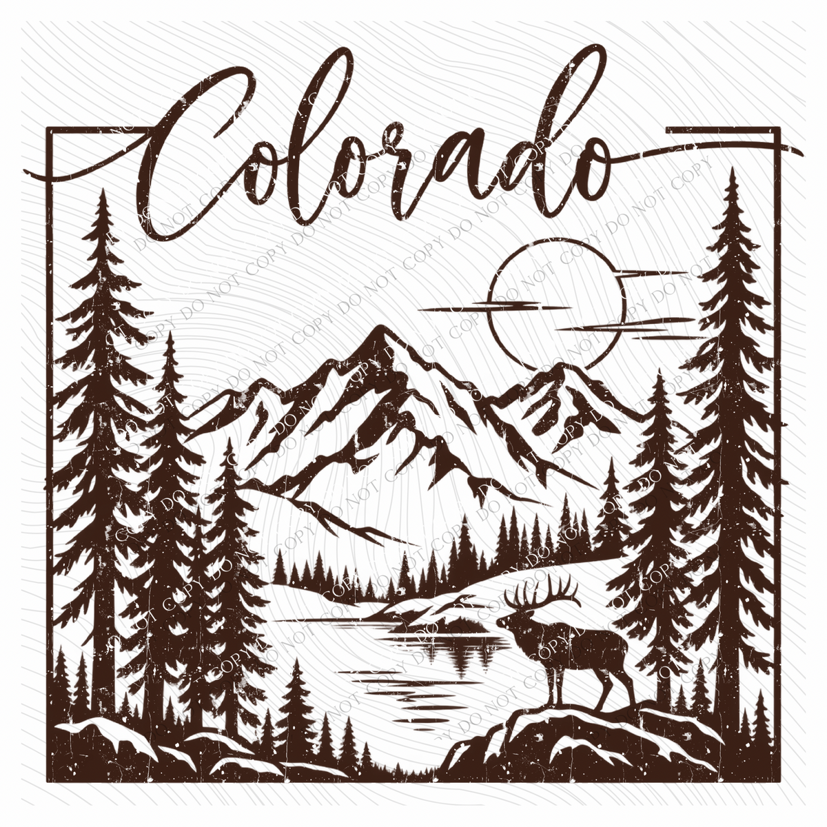 States Nature Scenery Silhouette (includes both brown & cream with purchase) Digital Design, PNG