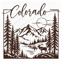 States Nature Scenery Silhouette (includes both brown & cream with purchase) Digital Design, PNG
